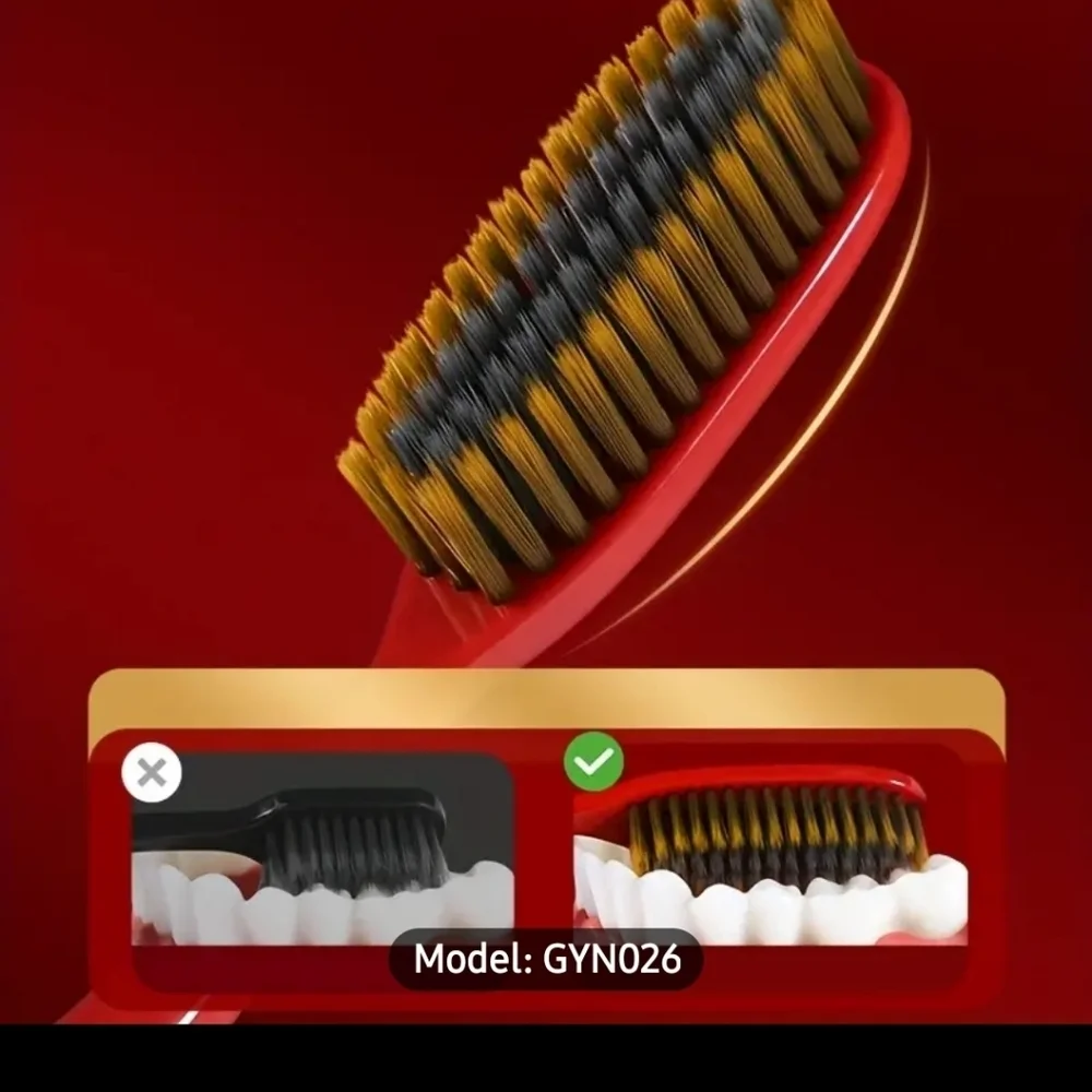 Toothbrush Set Brand New Red And Black Extended Brush Head Efficient - Picture 3 of 7